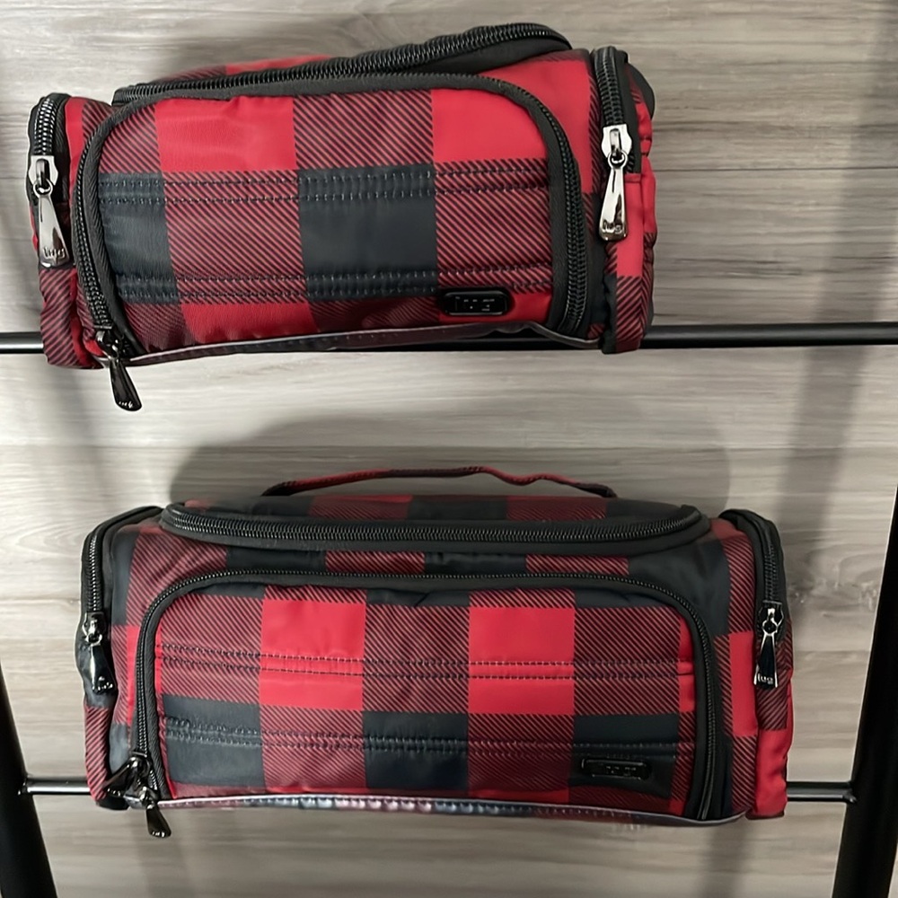 EUC- Lug Cosmetic Cases (Set of 2),  Trolley & Mini Trolley, Buffalo Check